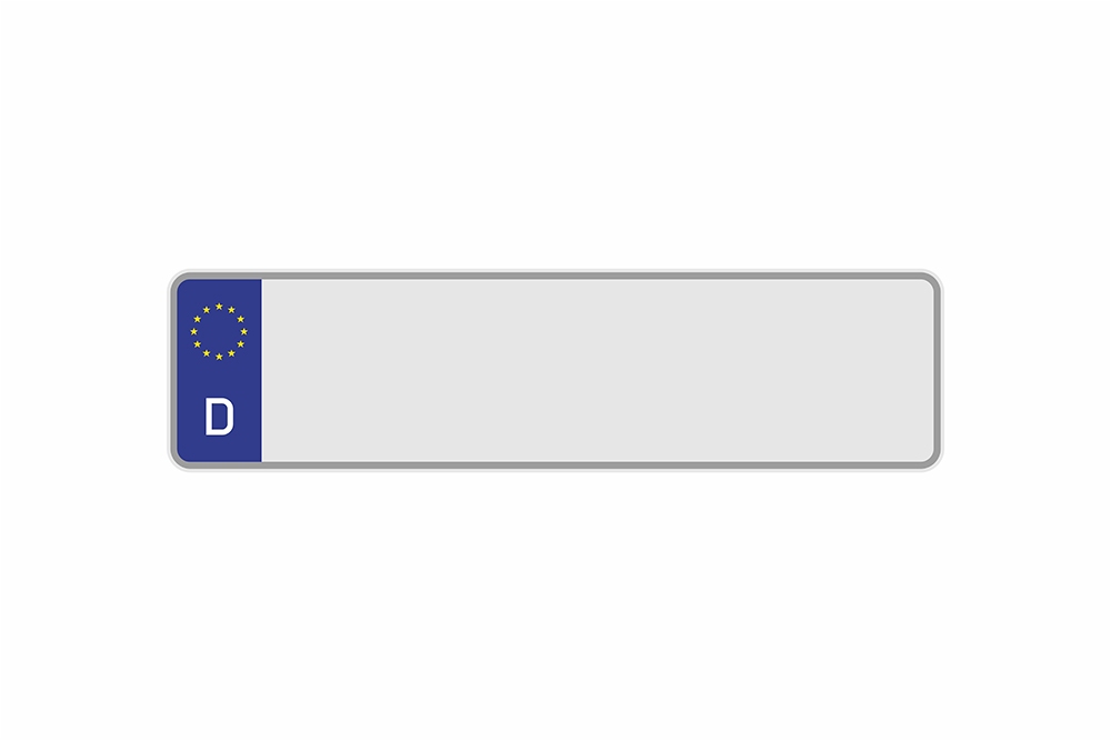 License Plate Euro D / Germany white reflex 420 x 110 x 1 mm