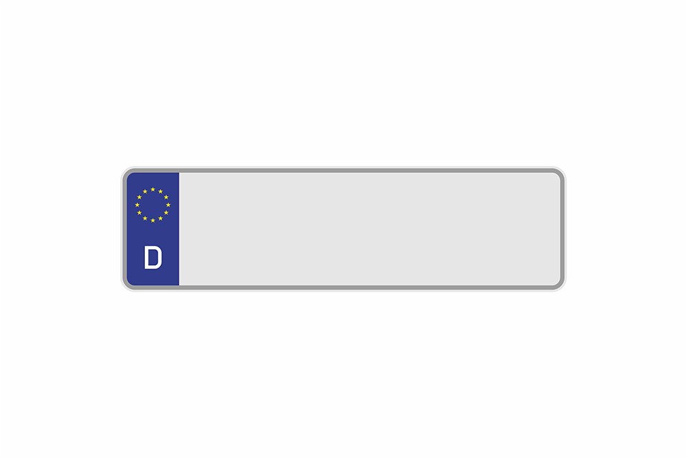 License Plate Euro D / Germany white reflex 390 x 110 x 1 mm