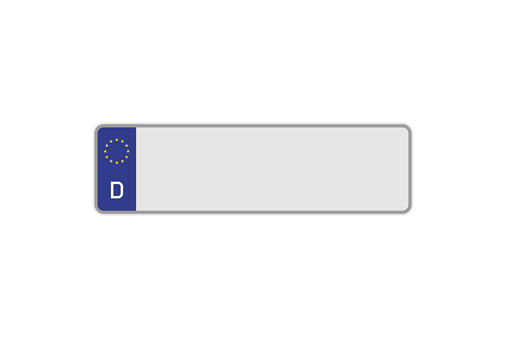 License Plate Euro D / Germany white reflex 340 x 110 x 1 mm