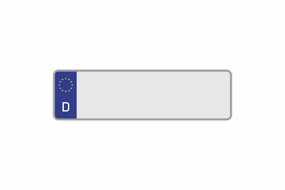 License Plate Euro D / Germany white reflex 340 x 110 x 1 mm