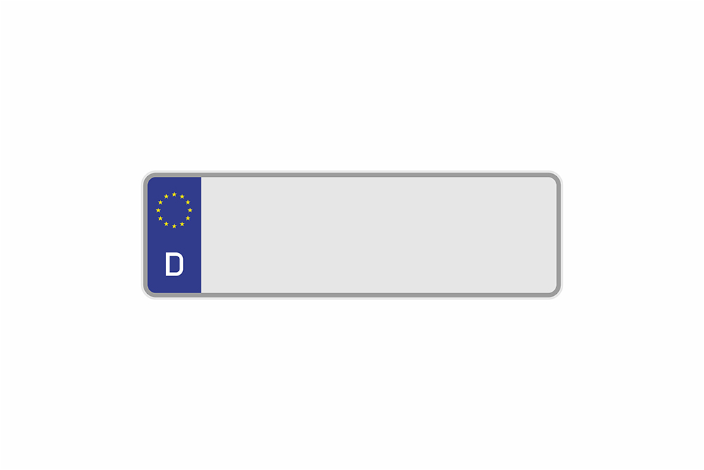 License Plate Euro D / Germany white reflex 320 x 110 x 1 mm