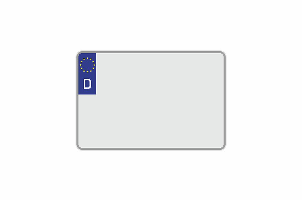 License Plate Euro D / Germany white reflex 300 x 200 x 1 mm