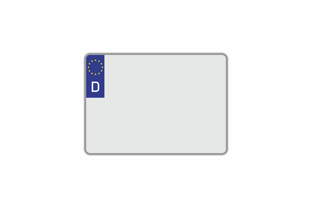 License Plate Euro D / Germany white reflex 280 x 200 x 1 mm