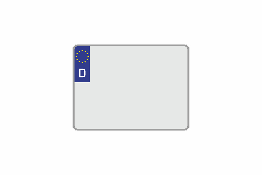 License Plate Euro D / Germany white reflex 270 x 200 x 1 mm