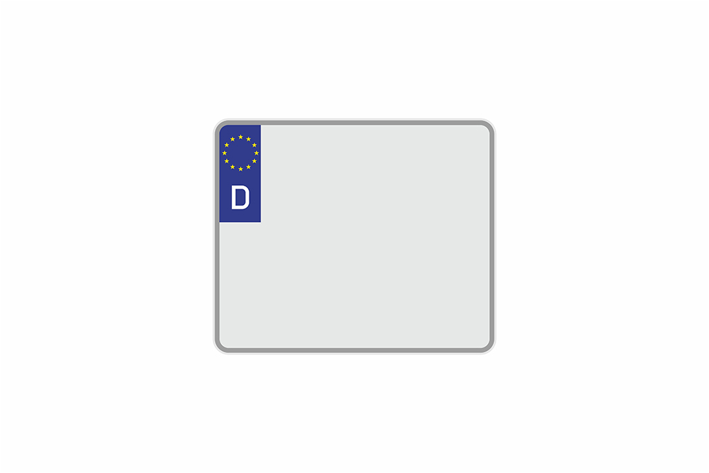 License Plate Euro D / Germany white reflex 240 x 200 x 1 mm
