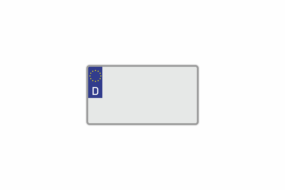 License Plate Euro D / Germany white reflex 240 x 130 x 1 mm
