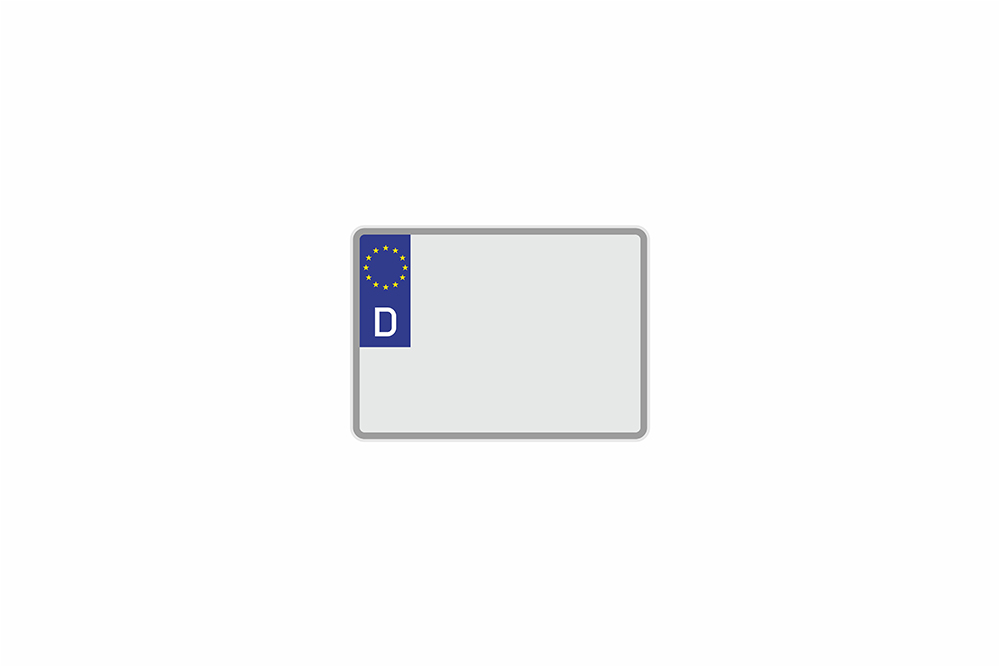 License Plate Euro D / Germany white reflex 180 x 130 x 1 mm