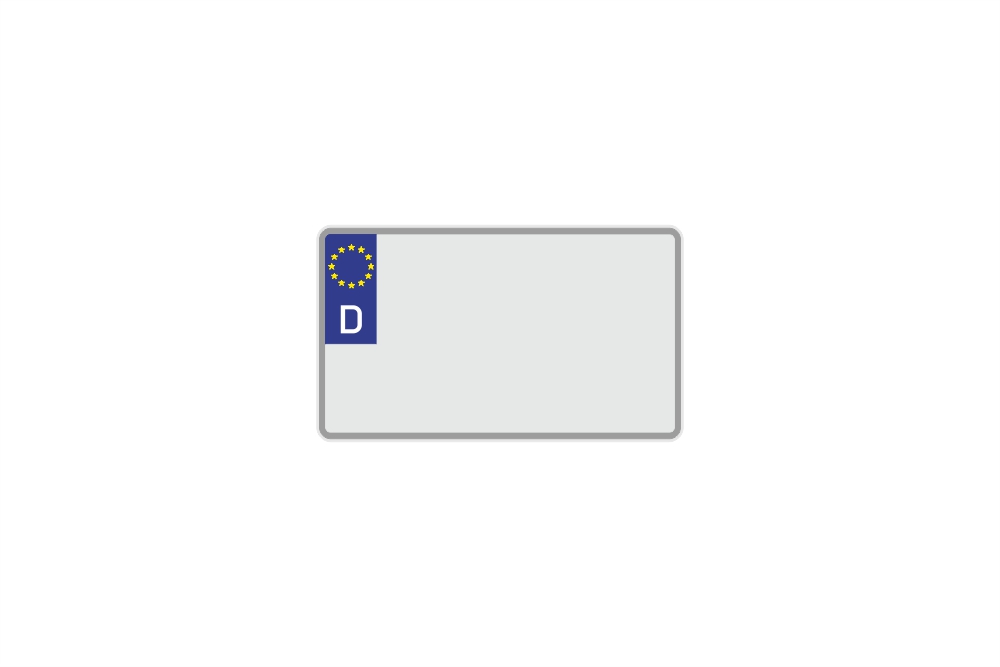 License Plate Euro D / Germany white reflex 220 x 130 x 1 mm
