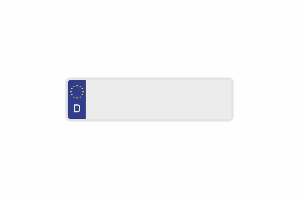 Schild Euro D / Deutschland weiß reflex 340 x 90 x 1 mm