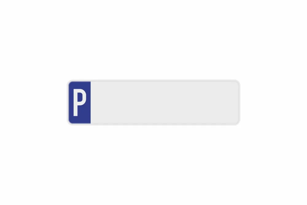 Schild Parkplatz weiß reflex 340 x 90 x 1 mm