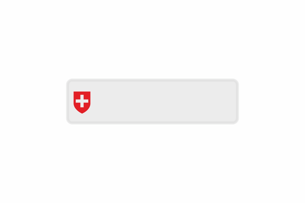 Schild CH / Schweiz weiß reflex 340 x 90 x 1 mm