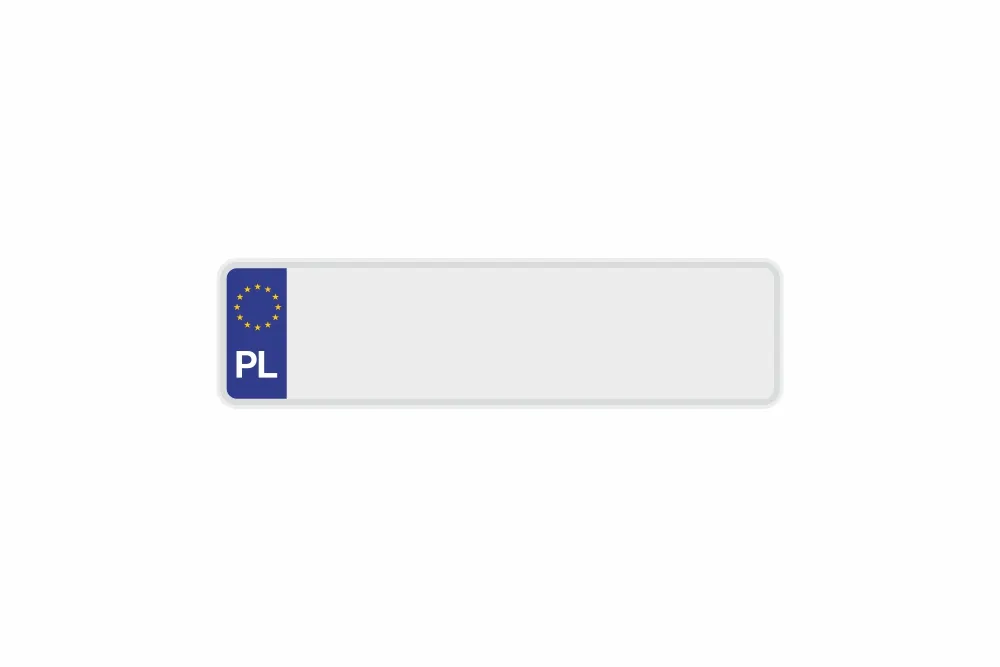Schild Euro PL / Polen weiß reflex 340 x 90 x 1 mm