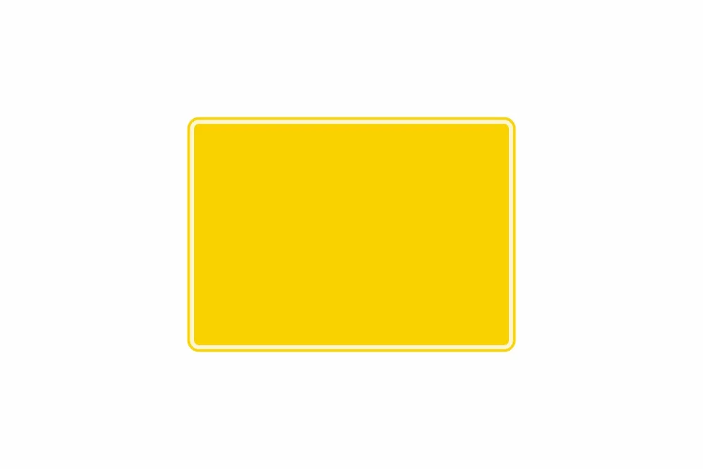 Schild gelb reflex 280 x 200 x 1 mm