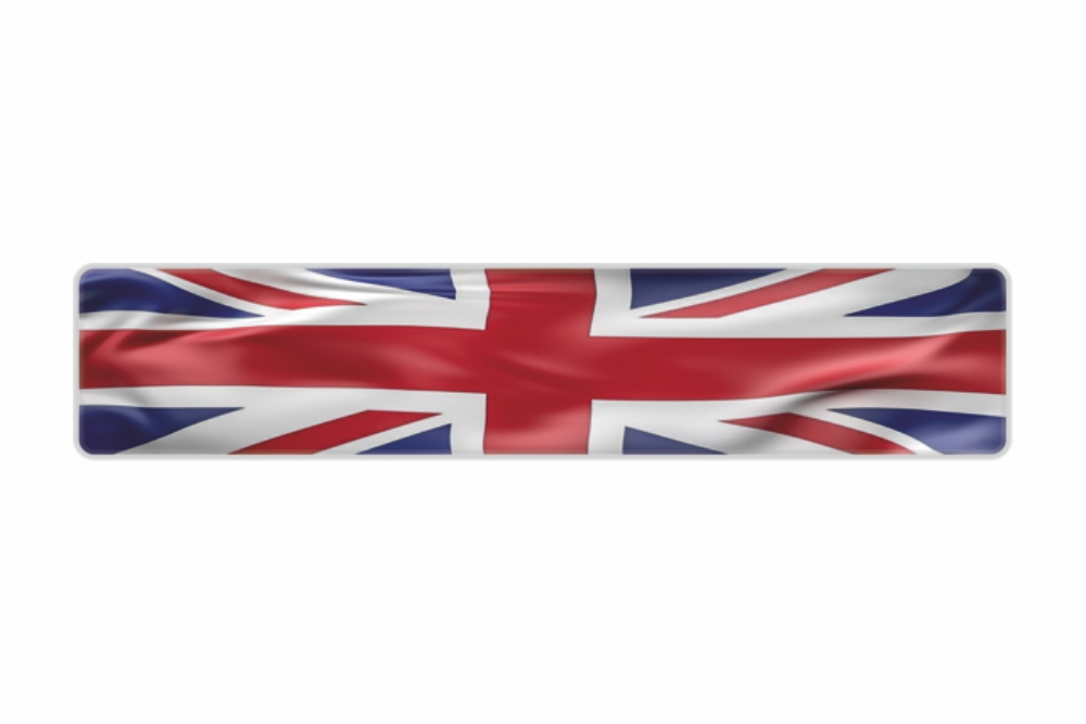 Plate Union Jack Flag reflex 520 x 110 x 1 mm