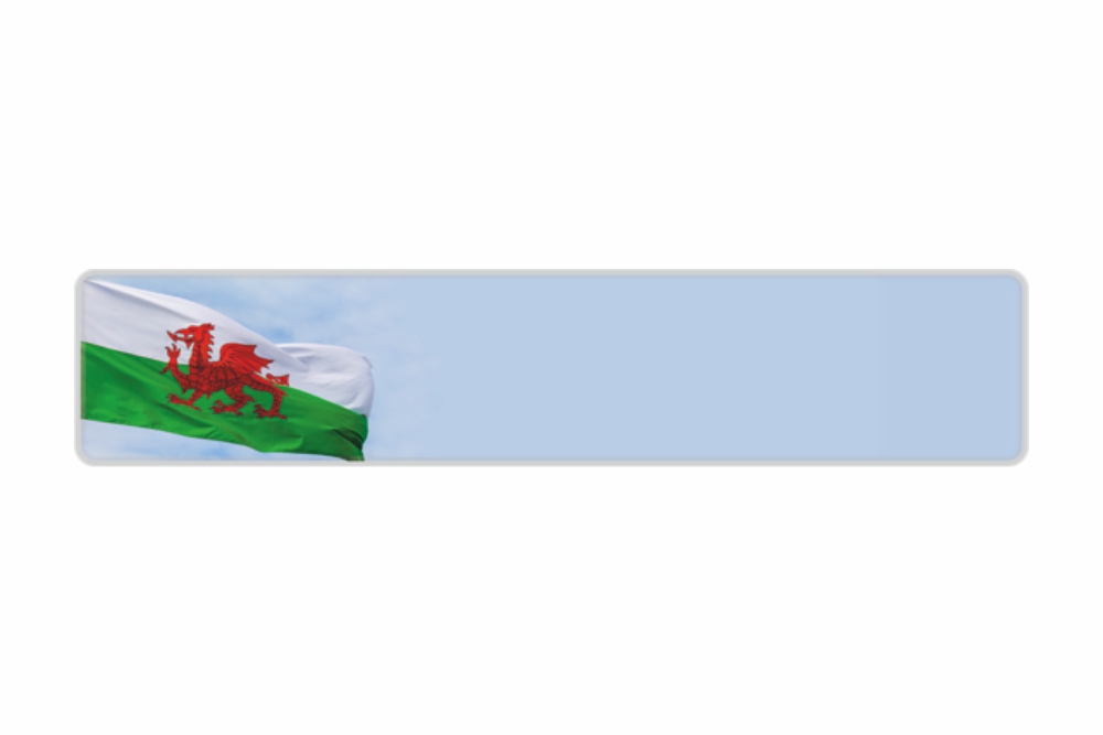 Schild Wales reflex 520 x 110 x 1 mm
