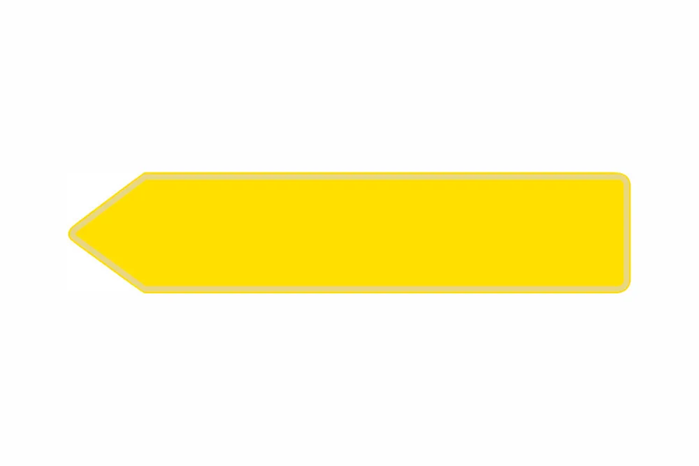 Plate Arrow yellow 520 x 110 x 1 mm