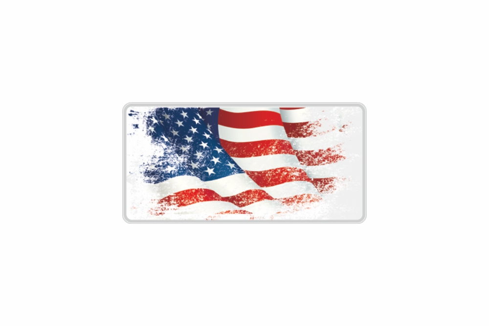 Plate US - Flag reflex 300 x 150 x 1 mm