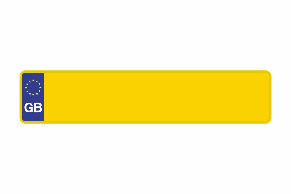 Schild Euro GB / Großbritannien gelb reflex 520 x 110 x 1 mm