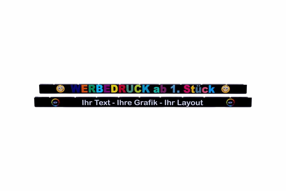 Leiste für Kennzeichenhalter Würth Classic schwarz 520 x 110 mm mit Werbedruck / Digitaldruck
