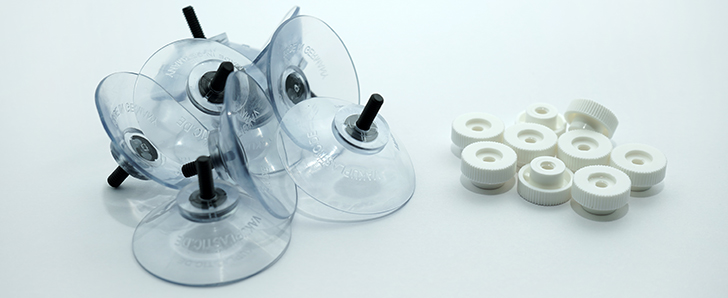 Suction caps with lock nut