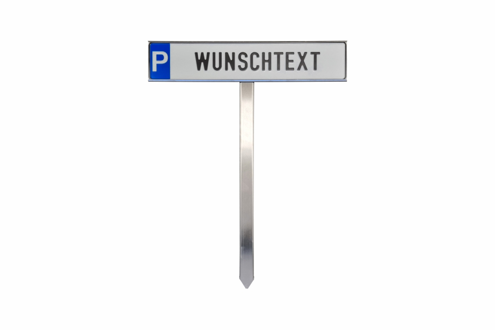 Parkplatzschild - Halterung zum Einschieben u. Einschlagen Edelstahl