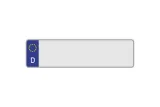 License Plate Euro D / Germany white reflex 410 x 110 x 1 mm