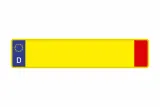 Plate Euro D / Germany yellow reflex with red strip 520 x 110 x 1 mm