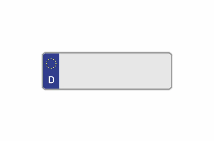 Kennzeichen Euro D 370 x 110 x 1 mm