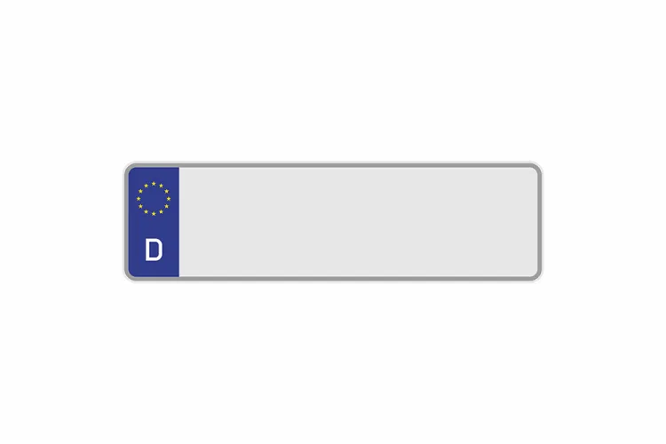 Kennzeichen Euro D 340 x 110 x 1 mm