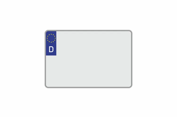 License Plate Euro D / Germany white reflex 300 x 200 x 1 mm