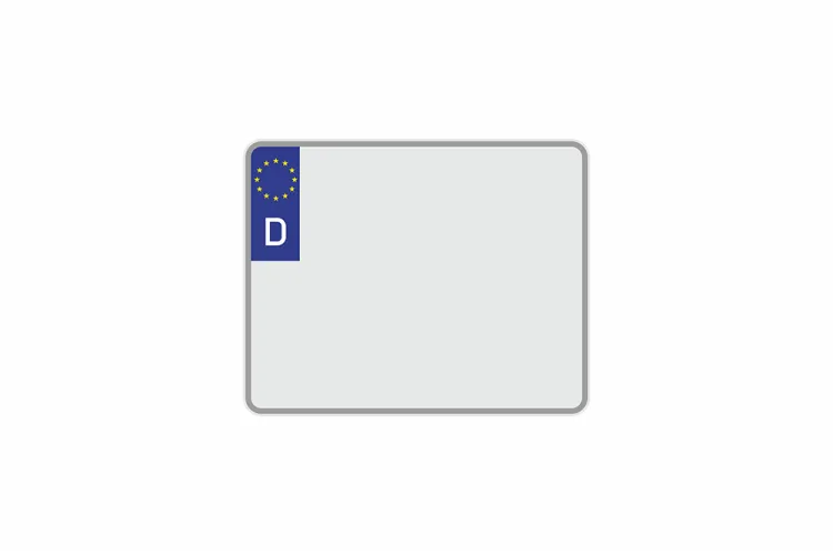 License Plate Euro D / Germany white reflex 250 x 200 x 1 mm
