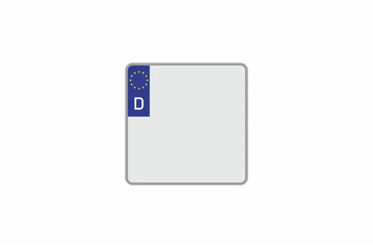 License Plate Euro D / Germany white reflex 200 x 200 x 1 mm