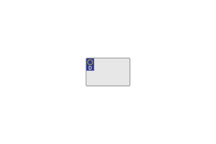 License Plate Euro D / Germany white reflex 210 x 130 x 1 mm