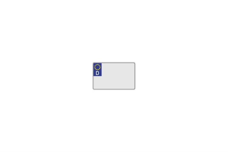 License Plate Euro D / Germany white reflex 190 x 130 x 1 mm