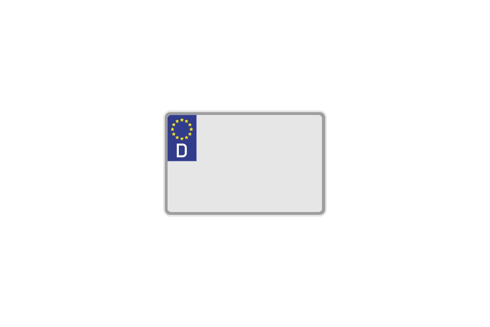 License Plate Euro D / Germany white reflex 200 x 130 x 1 mm