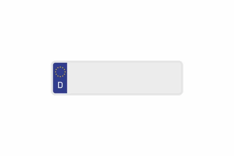 Schild Euro D / Deutschland weiß reflex 340 x 90 x 1 mm