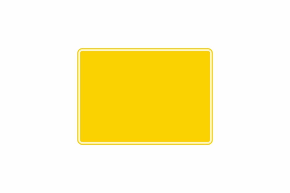 Schild gelb reflex 280 x 200 x 1 mm