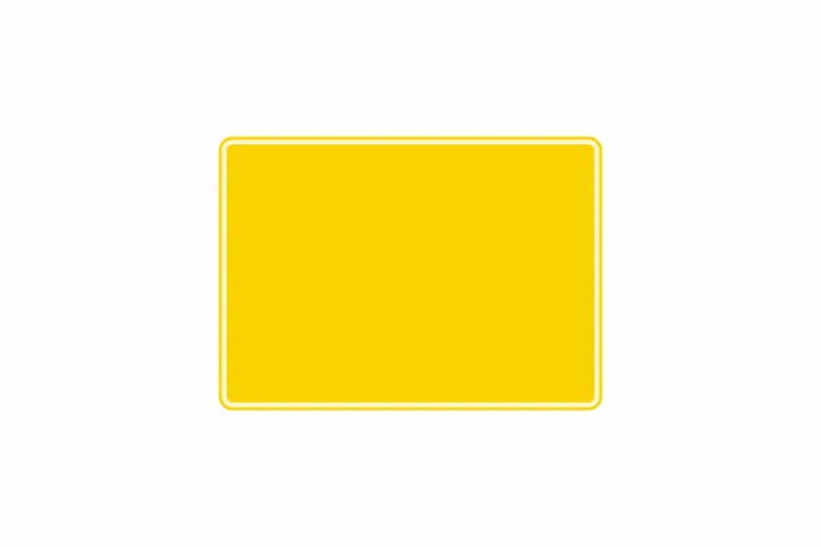 Schild gelb reflex 280 x 200 x 1 mm
