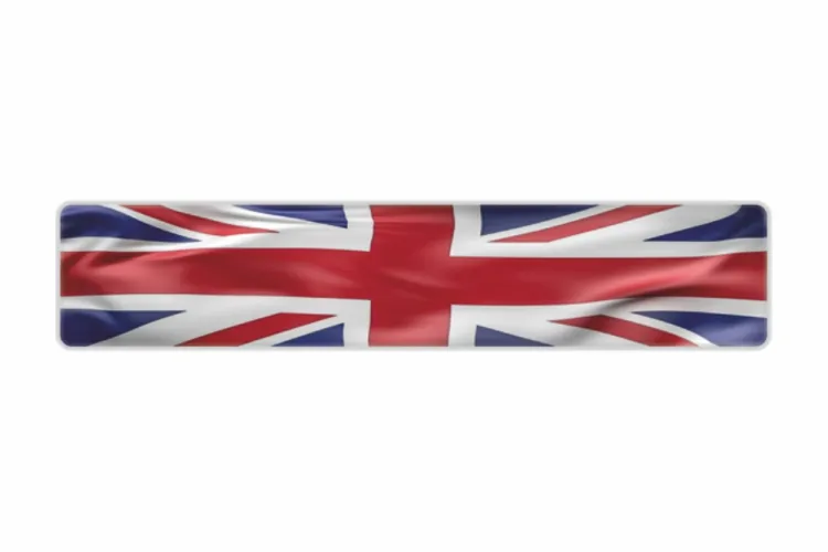Plate Union Jack Flag reflex 520 x 110 x 1 mm