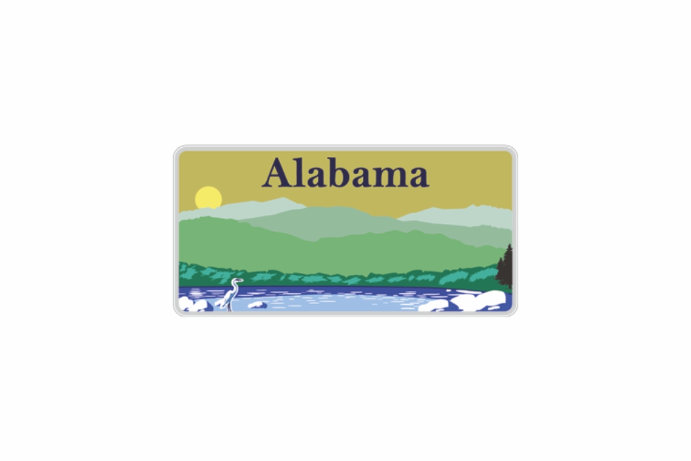 Schild Alabama reflex 300 x 150 x 1 mm