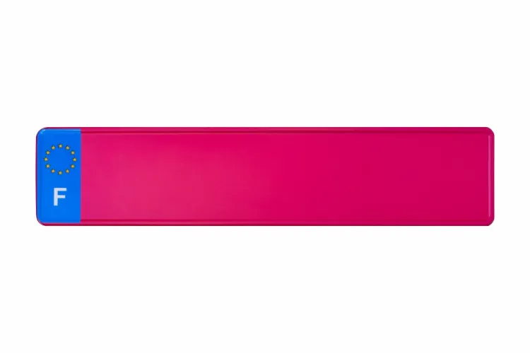 Schild Euro F / Frankreich magenta reflex 520 x 110 x 1 mm