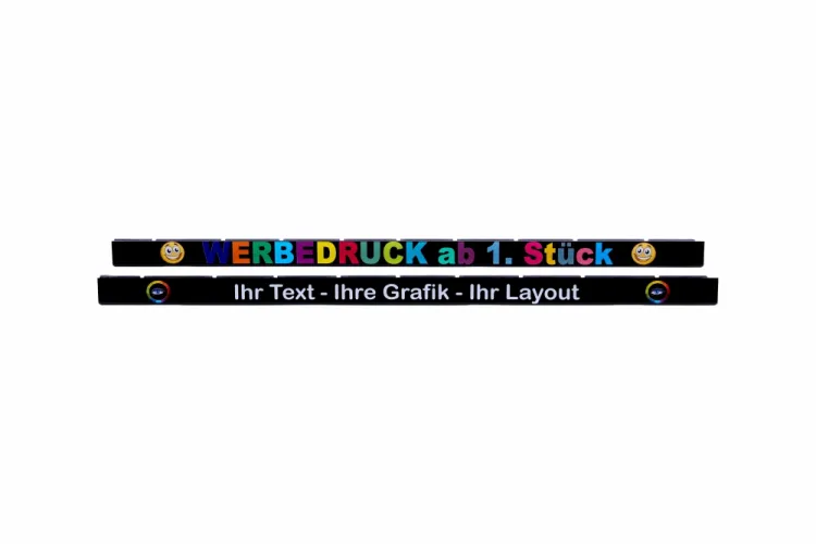 Leiste für Kennzeichenhalter Würth Classic schwarz 520 x 110 mm mit Werbedruck / Digitaldruck