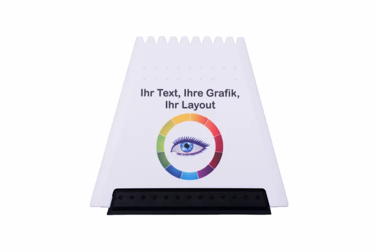 Eiskratzer weiß u. Gummilippe schwarz mit Werbedruck / Digitaldruck